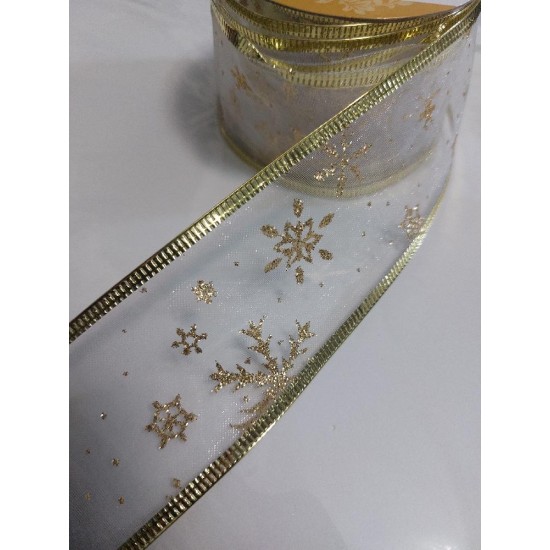 Лента декоративная с проволочным краем 5 см*2,7 м